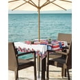 thumbnail image 3 of nqOlkjepod 4th of July Outdoor Tablecloth with Umbrella Hole & Zipper, Independence Day Floral Striped Square Table Cover 60x60 Inch, Dining Waterproof Table Cloth Protector for Patio/Party/Picnic, 3 of 7