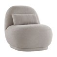 thumbnail image 4 of Weston Home Lompoc Modern Boucle Accent Chair with Rounded Design and Lumbar Pillow, Light Gray Chair, 4 of 11