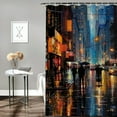 thumbnail image 2 of PIKWEEK Men's Bathroom Shower Curtain Urban Graffiti Art Abstract Picture Shower Curtain Personalized Shower Curtain Street Modern City Male Shower Curtain Multiple Sizes with Hooks White, 2 of 7