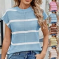 thumbnail image 1 of Sentmoon Sweater Vest Women Crew Neck Sleeveless Knitted Women Clothes Plus Size Striped Loose Breathable Sweaters Fall and Winter for Weekend Breakfasts XL, 1 of 8