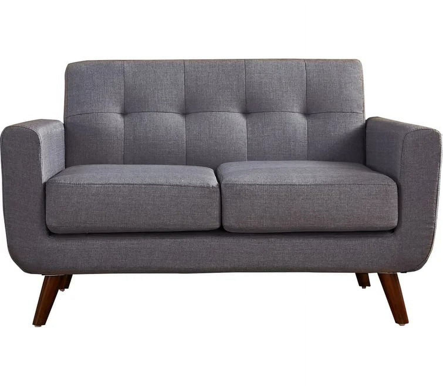 Uspridefurniture Zohaib 51'' Linen Square Arm Loveseat -Gray