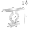 thumbnail image 2 of Silver Mirrored Console Table, 39.4'' Long Glass Entryway Sofa Table, O-Shaped Base Modern Accent Narrow Table for Living Room, Hallway, Foyer, Entrance, 2 of 7