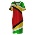 thumbnail image 4 of Vestido largo con bolsillos y bandera de Guyana. Mono de verano para mujer., 4 of 7