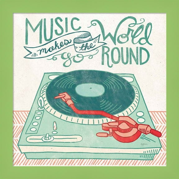 Great Art Now Retro Record Player by Mary Urban, Framed Wall Art, 14W x 14H