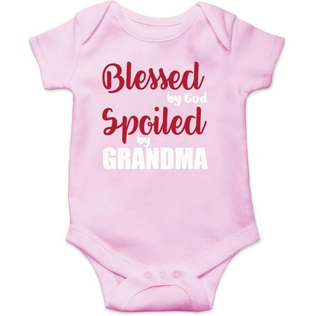 

Blessed by God Spoiled by Grandma - Best Grandmother - Cute One-Piece Infant Baby Bodysuit