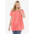 thumbnail image 4 of Woman Within Plus Size Lace-Trim Pintucked Tunic, 4 of 6