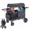 SACVON Wagon Stroller 4 Passenger with Cooler Bag,Parent Organizer,5-Point Harnesses,Black
