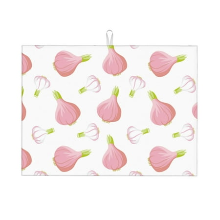 

Large Dish Drying Mats for Kitchen Counter - Onion Pattern cartoon 18x24In Anti-Slip Absorbent Microfiber Drying Mat for Kitchen Counter Mat Dish Rack Mat with Hanging Loop