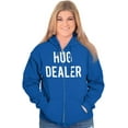 thumbnail image 3 of Hug Drug Dealer Funny Sarcastic Humor Unisex Fleece Graphic Zip Up Hoodie Brisco Brands 4X, 3 of 5