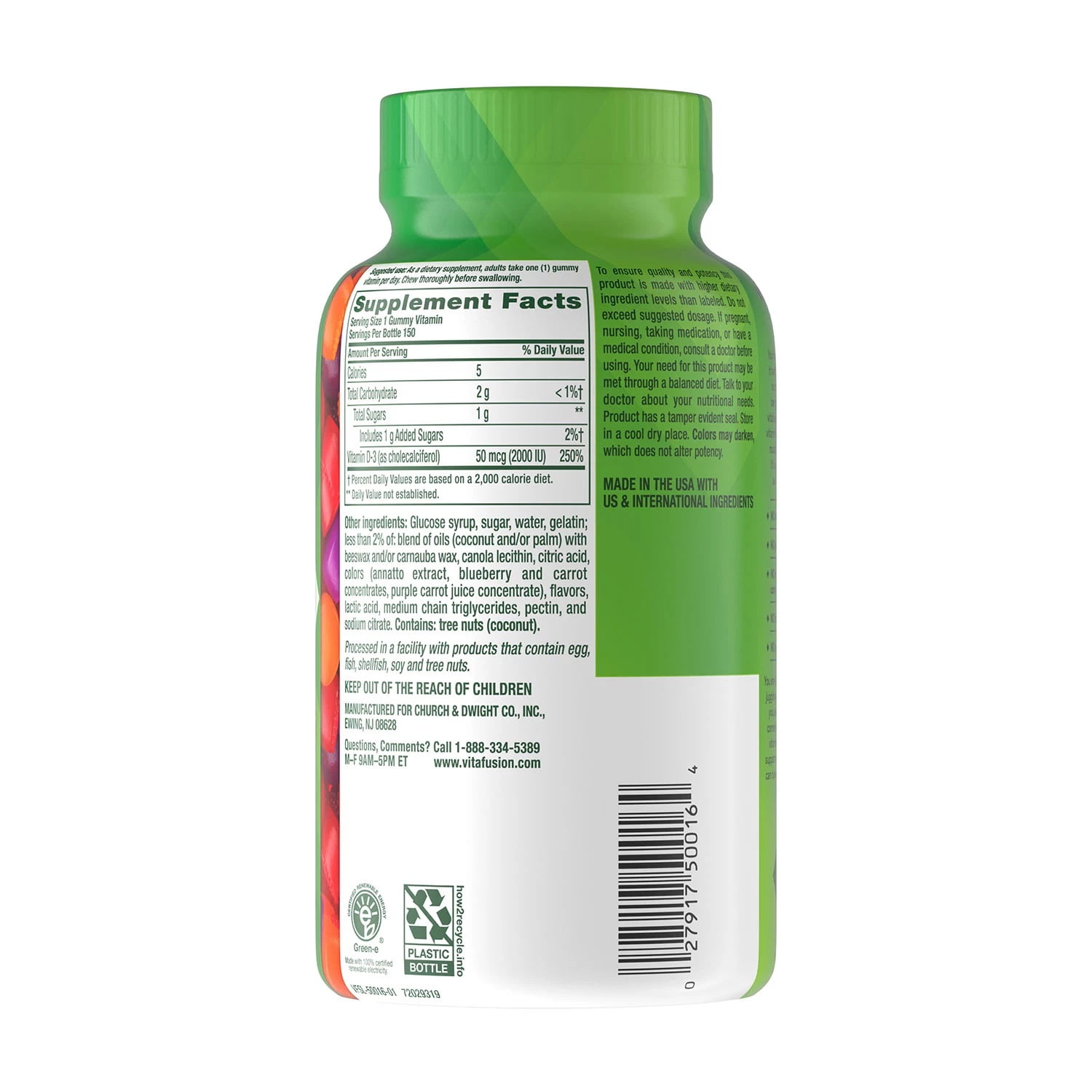 Vitafusion Vitamin D Gummy Vitamins, 150 Count