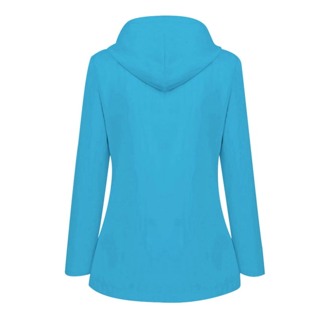 Kcodviy Manteau de Pluie Uni pour Femme Chandail en Molleton Femmes Extérieur Grande Taille Imperméable à Capuche Équipement de Neige Imperméable pour Femme Coupe-Vent