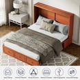 thumbnail image 4 of ZAFLY Murphy Bed with Charging Station, Solid Wood Cabinet Bed with Mattress, Murphy Cube Chest Bed with Storage Drawers - Cherry, 4 of 8