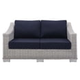 thumbnail image 4 of Modway Conway Modern Rattan & Fabric Outdoor Loveseat in Navy/Light Gray, 4 of 10