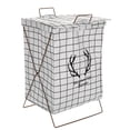 thumbnail image 4 of Large Hamper - Large Sized Storage Baskets with Handle, Collapsible & Convenient Home Organizer Containers for Kids Toys, Baby Clothing ( Rectangular- Black and White), 4 of 7