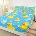 thumbnail image 3 of jejeloiu Cartoon Rubber Duck Twin Sheet Sets,Kawaii Ducks Twin Fitted Sheet,Cute Animal Flat Sheet For Girls Boys,Microfiber Bedroom Decor,3pcs, 3 of 7