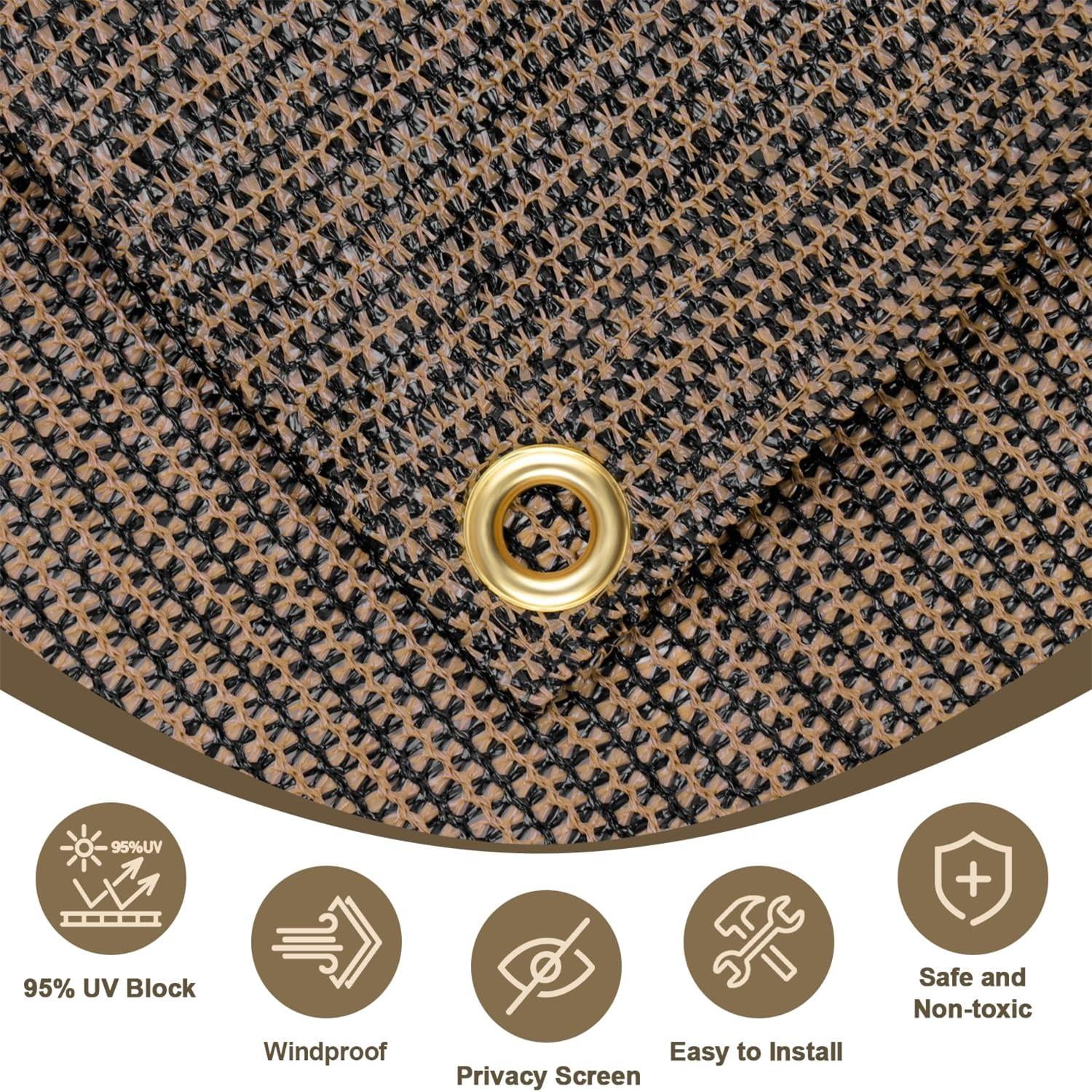 LOVE STORY Custom Size 7'x20' Brown Sun Shade Cloth with Grommets Pergola Shade Cover 95% UV Protection for Outdoor
