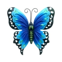 VerPetridure Butterfly Garden Decor Metal Art Wall ornament Living Room Bedroom Home Decor Blue Garden Butterfly Art Outdoor Garden Backyard Metal Animal Decoration Gift