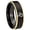 Black And Gold Step Edge, variant on Leo Zodiac Concave Black Tungsten Men Ring 10MM