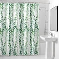thumbnail image 2 of Green Eucalyptus Leaf Shower Curtain, Vintage Watercolor Eucalyptus Leaves Waterproof Shower Curtain Set with 12 Hooks Lightweight Bath Curtains Fabric Bathroom Decor 36x72 Inches, 2 of 9