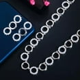 thumbnail image 5 of Shiny CZ Big Round Long Necklace and Earrings Set for Wedding White Gold Jewelry, 5 of 9