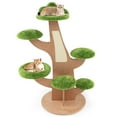 thumbnail image 1 of Gymax Arbre à Chat 50 Pieds' en Forme de Pin pour Chats d'Intérieur Mignon Tour à Plusieurs Niveaux Vert, 1 of 10