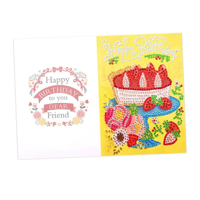 Abbracc DIY Diamond Painting Birthday Cards Handmade Mosaic Making Rhinestone Embroidery D