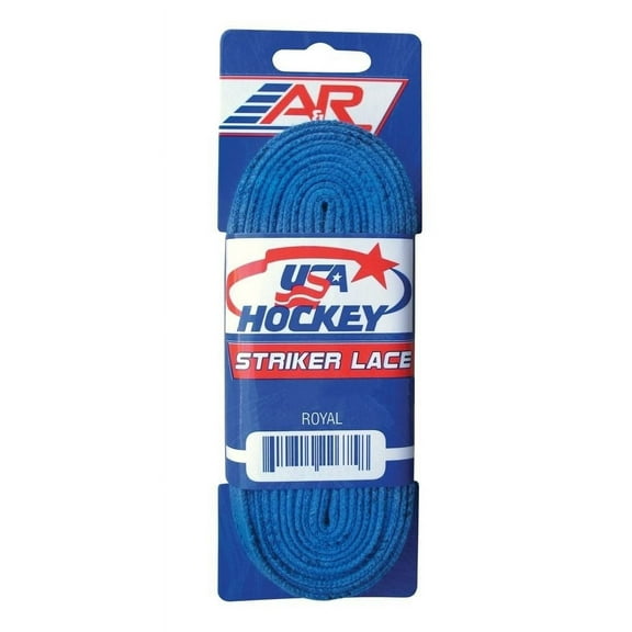 New A&R 2 Pair USA Hockey Striker WAXLESS Molded Tip Skate Laces Blue 72"-120"