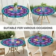 thumbnail image 7 of Colorful Tie Dye Mandala Pattern Round Fitted Tablecloth with Elastic Edge,Dining Table Cover Waterproof,Outdoor Round Tablecloth for Camping,Dining,Indoor and Outdoor, 7 of 7