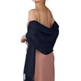 thumbnail image 7 of ManxiVoo Women's Imitation Wrap Evening Gown Shawl Long Scarf Soft Lightweight Elegant Accessory for Special Occasions and Formal Events Navy, 7 of 7