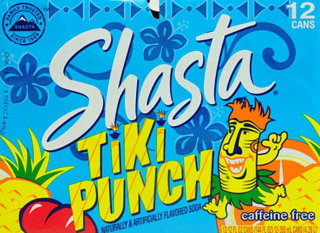 Shasta Caffeine-Free Tiki Punch Soda, 12 Fl. Oz., 12 Count