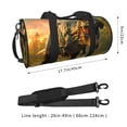 thumbnail image 4 of Haiem Realistic Style Forest Dinosaur Pattern Gym Bag for Women Men, Waterproof Travel Duffel Bags, Personal Item Travel Bag Weekender Bag with Shoes Compartment & Wet Pocket, 4 of 8