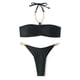 thumbnail image 1 of Traje de baño dividido de 2 piezas con correa de cadena dorada, juego de bikini estilo push up para mujeres, fiestas en la piscina, 1 of 8