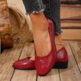 thumbnail image 5 of WIZUTIZ Wedge Sandals for Women Comfortable Sandals for Women Comfort Prom Elastic Beach Sandals Pull-On Peak Toe Summer Shoes Flat Heel (O"-1) Medium Solid Sandals for Lady Beach Up to 60% Off Red, 5 of 6