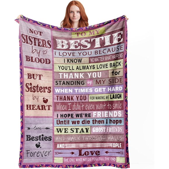 LHSHID Cadeaux pour Ma Meilleure Amie Couverture Meilleure Amie Cadeaux d'Anniversaire pour Femmes Sœur Meilleure Amie Adolescentes Longue Distance Amitié Cadeau Noël Ou Saint-Valentin pour Elle Couvertures 50x60 Po