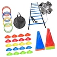 thumbnail image 2 of Colaxi Agility Ladder Portable Staircase Balance Jumping Obstacles Adjustable Rungs 55 Piece Blue, 2 of 8