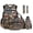 American Flag Hunting Elk, variant on Xixirimido Horses Black 6Pcs Matching School Supplies Set - Backpack Lunch Bag Pencil Case Water Bottle Sleeve Keychin Bookmark, Multi Pocket Kids Teens Bookbag