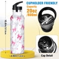 thumbnail image 2 of ALAZA Bow on Marble Pattern Stainless Steel Water Bottle Vacuum Insulated Leak-Proof Tumbler with Straw Handle 20oz, 2 of 6