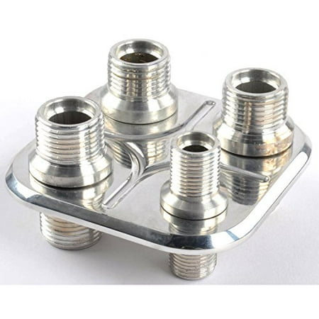 Alum Front Bulkhead - Racing Power Company R1005 - Firewall Bulkhead Billet Alum Polished 4 Port