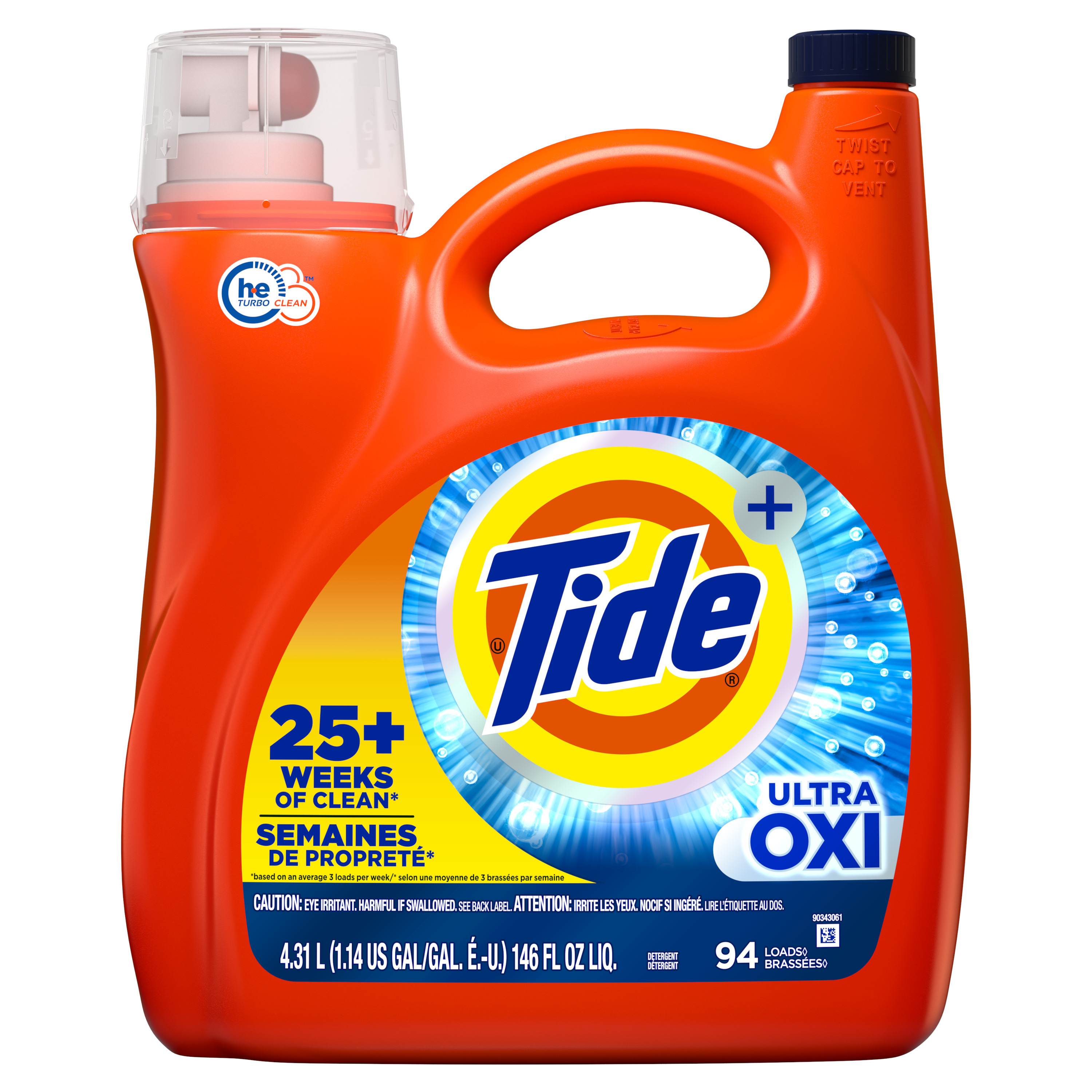 Tide Ultra Oxi Liquid Laundry Detergent, 94 Loads, 146 fl oz - image 7 of 8