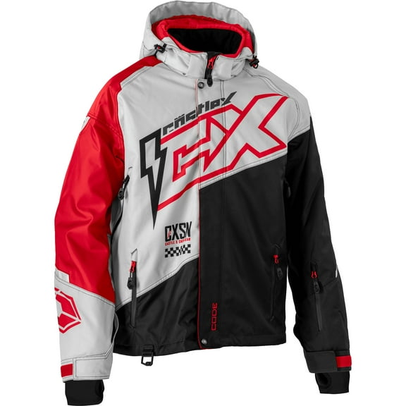 Castle X Code G5 Mens Snow Jacket Silver/Red/Black LG