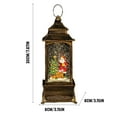 thumbnail image 3 of 7.87Inch Snow Globe Christmas Lantern Decorations, Snowman Musical Lighted Snow Globe Water Lantern with Swirling Glitter Decoration for Christmas Home, Living Room, Battery Operated or USB Powered, 3 of 6