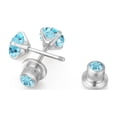 thumbnail image 3 of Limerencia Hypoallergenic G23 Pure Titanium Screw Back Earrings Post for Sensitive Ears Simulated Diamond Cartilage (5mm, Aquamarine), 3 of 11