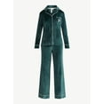 thumbnail image 5 of Joyspun Women’s Stretch Velour Notch Collar Long Sleeve Pajama Set, Sizes XS to 4X, 5 of 5