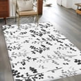thumbnail image 2 of Area Rug for Living Room, Black Grey Botanical Non-Slip Indoor Large Carpet for Bedroom/Dining Room, Watercolor Spring Floral Summer Leaf Washable Low-Profile Rectangle Floor Runner Rugs - 4 x 6 Ft, 2 of 8