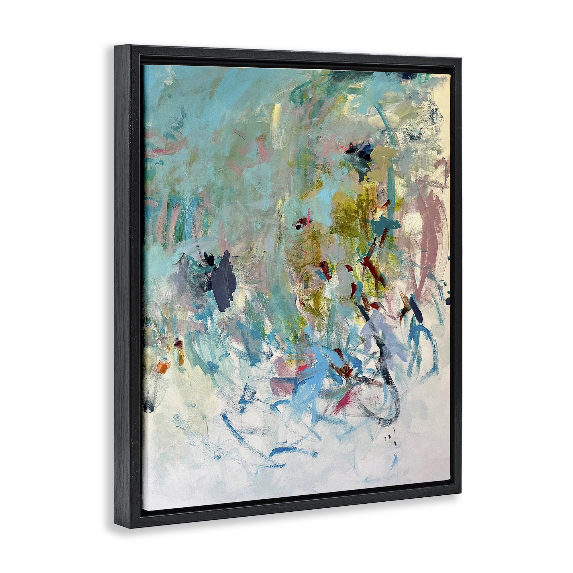 Stupell Industries Chaotic Ombre Scribble Abstract Painting Black Floater Framed Canvas Art Print Wall Art, 17 x 21