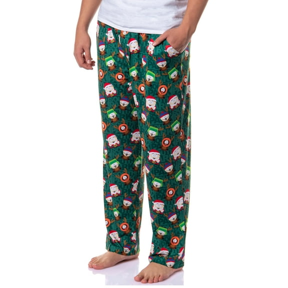 South Park Adult Pajama Pants Santa Cartman and Reindeer Kyle Kenny Stan AOP Christmas Holiday Sleep Lounge Bottoms For Men Women