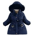 thumbnail image 3 of KYAIGUO Toddler Kids Cotton Jacket Girls Baby Winter Padded Parka Coats 3-10T Warm Hooded Thicken Puffer Cotton Jackets Outerwear Clothes, 3 of 9