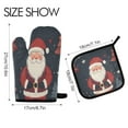 thumbnail image 2 of Yayeee Oven Mitts and Pot Holder Set of 4 Heat Resistant Kitchen Gloves Baking Hot Pad, Blue Christmas Santa, 2 of 5