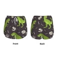 thumbnail image 5 of Picia Dinosaur Skeleton Pattern Women's 2 in 1 Athletic Running Shorts High Waisted Workout Casual Gym Sweat Shorts with Comfy Liner Zipper Pockets-Small, 5 of 9