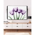 thumbnail image 3 of Outdoor TV Cover 48 to 50 Inch Weatherproof, Purple Tulip Floral Waterproof TV Screen Protector for Outside Decor with Zipper and Pocket 48"L x 30"H , Vintage Watercolor Flowers, 3 of 7